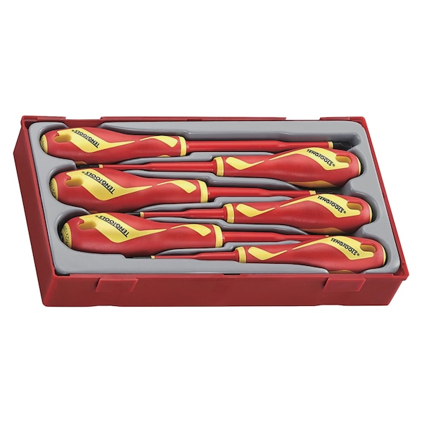 6 Piece 1000 Volt Flat (Slotted), Phillips (PH), Pozidriv (PZ) Insulated Screwdriver Set